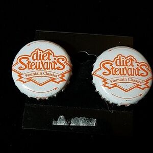 Diet Stewart's Bottle Cap Earrings
